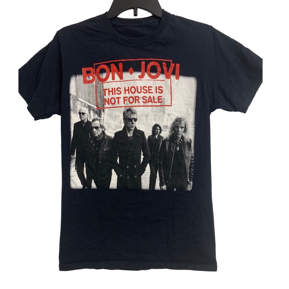 Bon Jovi This House Is Not For Sale Tour 2017 Graphic Band T-Shirt  Small‎ Black